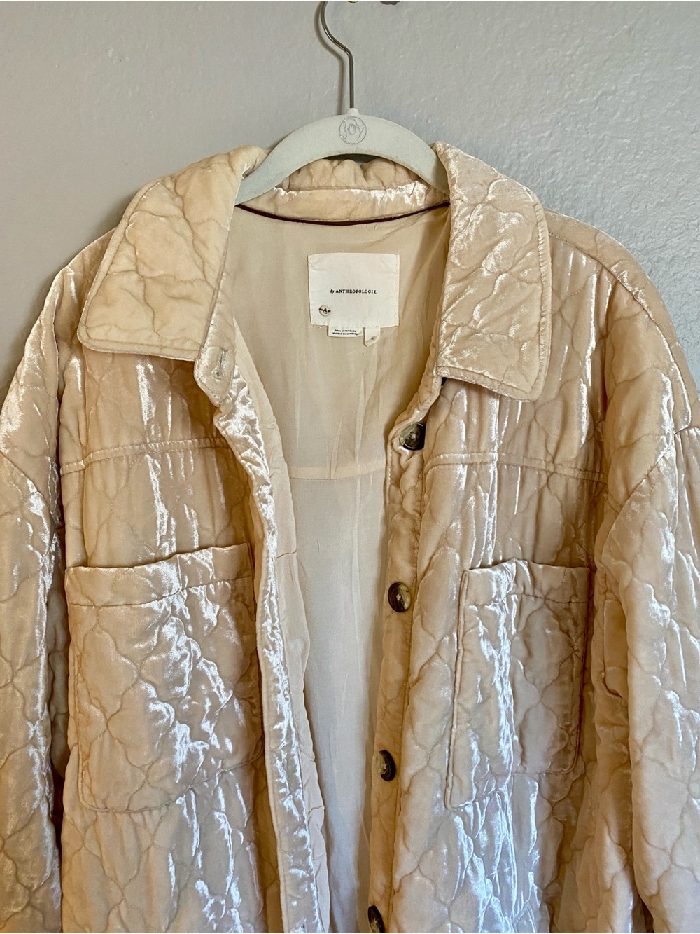 Anthropologie Velvet Quilted Shacket/Jacket | Size: Large (Oversized Fit) - Picture 3 of 5
